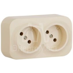 Розетка 2-м ОП Quteo 16А IP20 без заземл. сл. кость Leg 782242