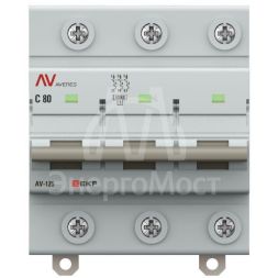 Выключатель автоматический 3п D 80А 10кА AV-125 AVERES EKF mcb125-3-80D-av