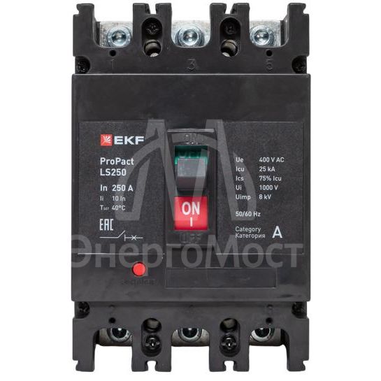 Выключатель автоматический LS250 25кА 3P 250А ProPact EKF mccb-250-25-3-250-ls
