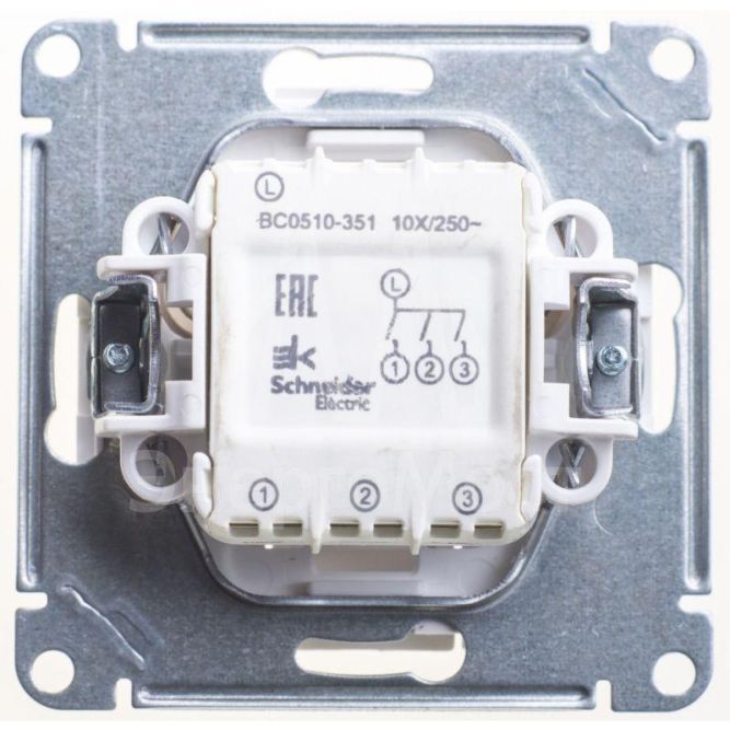 Выключатель 3-кл. СП W59 10А IP20 10AX механизм бел. SE VS0510-351-1-86