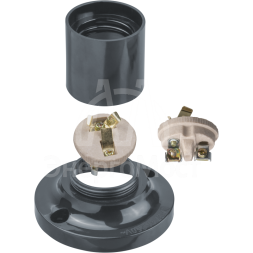 Патрон потолочный E27 71 608 NLH-BL-W2-E27 прямой карболит. черн. Navigator 71608