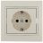 Розетка 1-м СП Мира керам. с заземл. крем/крем. LEZARD 701-0303-122