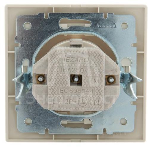Розетка 1-м СП Мира керам. с заземл. крем/крем. LEZARD 701-0303-122