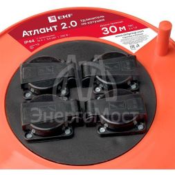 Удлинитель на катушке 4х30м с заземл. 16А IP44 Атлант 2.0 ПВС 3х1.5 3.5кВт PROxima EKF UKA02-16-315-4-30-IP44