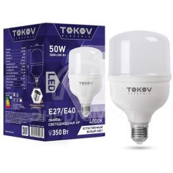 Лампа светодиодная 50Вт HP 4000К Е40/Е27 176-264В TOKOV ELECTRIC TKE-HP-E40/E27-50-4K