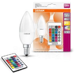 Лампа светодиодная LED STAR+ DIM с пультом B 25 4.5W/827 свеча 4.5Вт 2700К тепл. бел. E14 250лм 220-240В мат. пласт. OSRAM 4058075045736