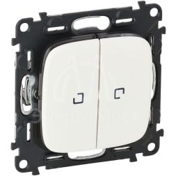 Механизм переключателя 2-кл. СП Valena Allure 10А IP20 250В 10AX с подсветкой с лиц. панелью бел. Leg 752709