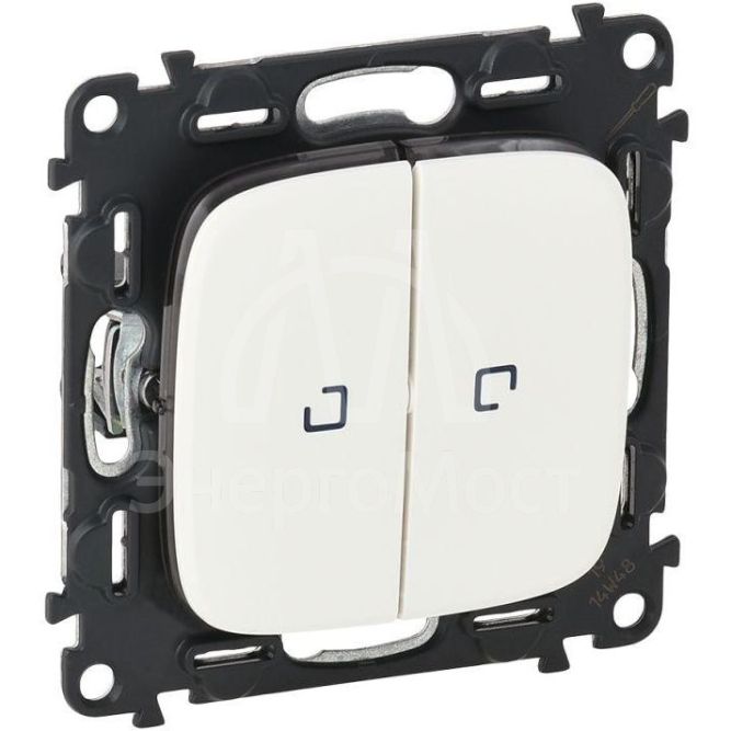 Механизм переключателя 2-кл. СП Valena Allure 10А IP20 250В 10AX с подсветкой с лиц. панелью бел. Leg 752709