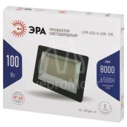 Прожектор светодиодный LPR-023-0-65K-100 100Вт 6500К 8000лм IP65 185х176х37 уличный Эра Б0052026