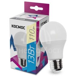 Лампа светодиодная A60 13Вт 3000К E27 220В КОСМОС LkecLED13wA60E2730