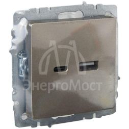 Розетка BRITE USB A+C 18Вт РЮ11-1-БрШ шампань IEK BR-U22-018-K37