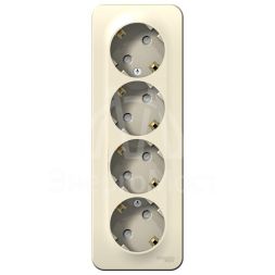 Розетка 4-м ОП Blanca 16А IP20 250В с заземл. защ. шторки с изолир. пластиной молоч. SE BLNRA011412