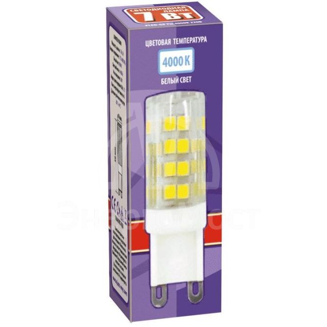 Лампа светодиодная PLED-G9 7Вт капсульная 4000К бел. G9 400лм 220В JazzWay 1039095B