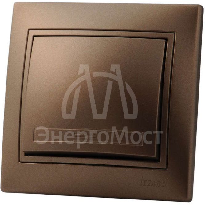 Выключатель 1-кл. СП Мира 10А IP20 со вставкой свет. корич. перламутр LEZARD 701-3131-100