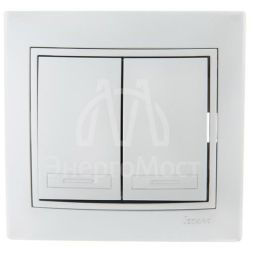 Выключатель 2-кл. СП Мира 10А IP20 со вставкой сер. метал. LEZARD 701-1010-101