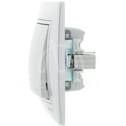 Выключатель 2-кл. СП Мира 10А IP20 со вставкой сер. метал. LEZARD 701-1010-101