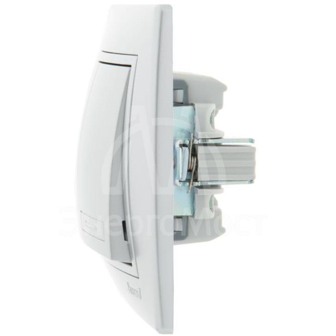 Выключатель 2-кл. СП Мира 10А IP20 со вставкой сер. метал. LEZARD 701-1010-101