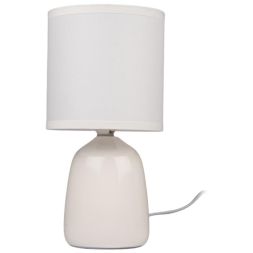 Светильник настольный JH2-02-wh E14 IP20 130х130х255мм керамика; ткань; PVC-пластик бел. JazzWay 5062313