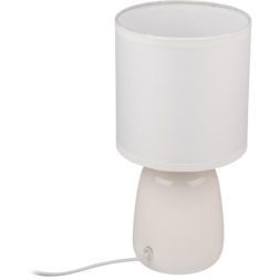 Светильник настольный JH2-02-wh E14 IP20 130х130х255мм керамика; ткань; PVC-пластик бел. JazzWay 5062313