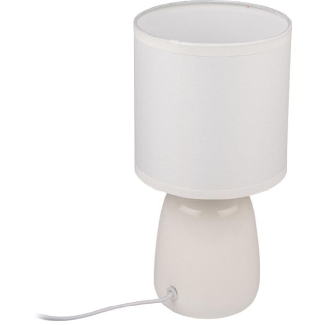 Светильник настольный JH2-02-wh E14 IP20 130х130х255мм керамика; ткань; PVC-пластик бел. JazzWay 5062313