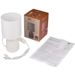 Светильник настольный JH2-02-wh E14 IP20 130х130х255мм керамика; ткань; PVC-пластик бел. JazzWay 5062313