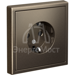 Розетка ArtGallery 16А с заземл. защ. шторки механизм мокко SE GAL000645