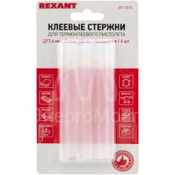 Стержень клеевой d7мм L100мм прозр. (блист.6шт) Rexant 09-1015