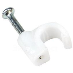 Скоба крепежная круглая с гвоздем d5мм пластик. (уп.50шт) EKF plcn-sr-5