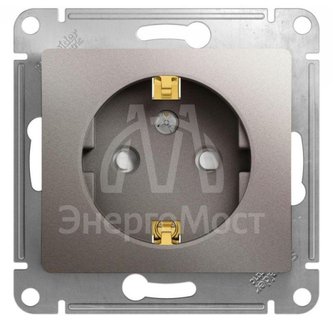 Розетка 1-м СП Glossa 16А IP20 250В с заземл. защ. шторки механизм платина SchE GSL001245