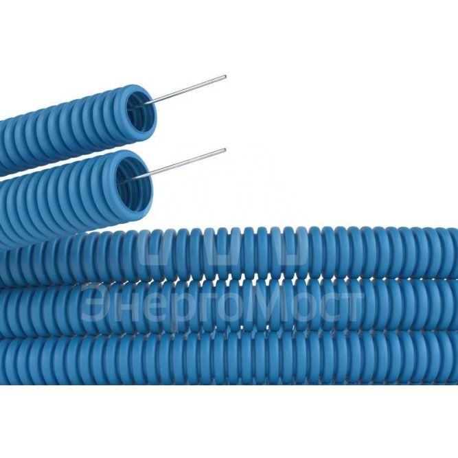 Труба гофрированная ППЛ d20мм легкая с протяж. син. (уп.100м) DKC 11920