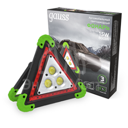 Фонарь аккумуляторный автомобильный 15Вт 800лм аккум. Li-ion 2.4А.ч GAUSS GF802