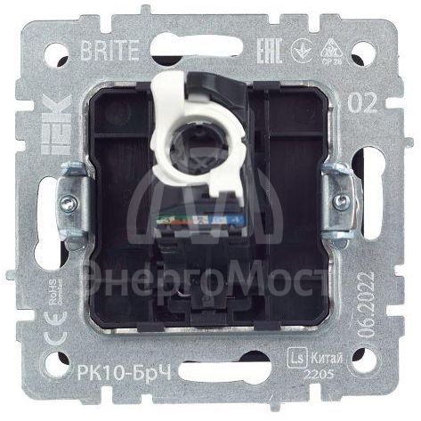 Розетка компьютерная СП RJ45 кат.5E BRITE РК10-БрЧ черн. IEK BR-K10-1-K02