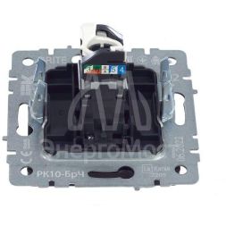 Розетка компьютерная СП RJ45 кат.5E BRITE РК10-БрЧ черн. IEK BR-K10-1-K02
