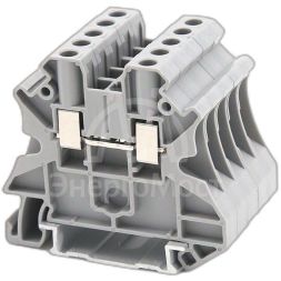 Клемма проходная винтовой зажим 2 точки подключения 4кв.мм сер. DKC TUR-4