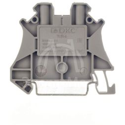 Клемма проходная винтовой зажим 2 точки подключения 4кв.мм сер. DKC TUR-4