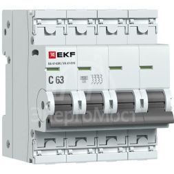 Выключатель автоматический модульный 4п 63А C 4.5кА ВА 47-63N PROxima EKF M634463C