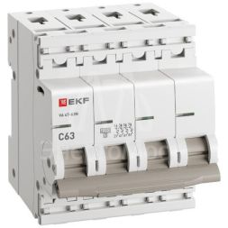 Выключатель автоматический модульный 4п 63А C 4.5кА ВА 47-63N PROxima EKF M634463C