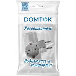 Разветвитель 3-м Т-образный с выключателем с заземл. 16А 3500Вт 250В бел. DОМТОК 2663