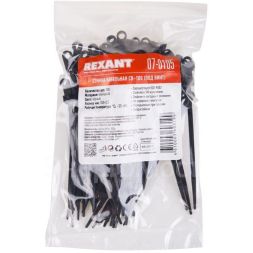 Хомут кабельный 3.6х100 под винт нейл. черн. (уп.100шт) Rexant 07-0105