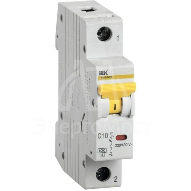 Выключатель автоматический модульный 1п C 10А 6кА ВА47-60M IEK MVA31-1-010-C