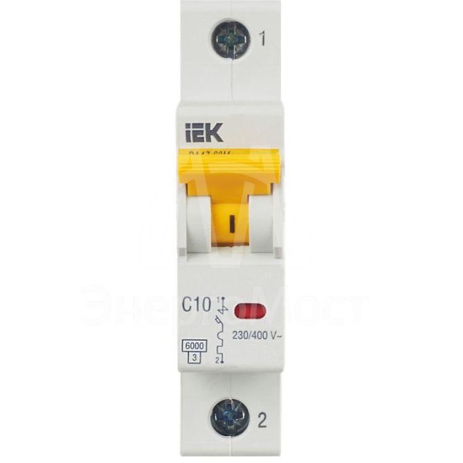 Выключатель автоматический модульный 1п C 10А 6кА ВА47-60M IEK MVA31-1-010-C