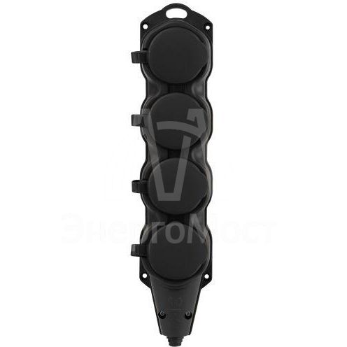 Колодка ЭРА KX-4e-B-IP44 каучуковая с заземлением 4 розетки 16A IP44 черн. Эра Б0068394