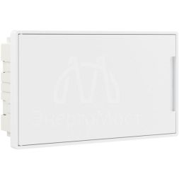 Щиток встраиваемый FRAME 18мод. с бел. дверцей с 2 шинами PEN на 8 и 10 отверст. бел. DKC F18B1WW