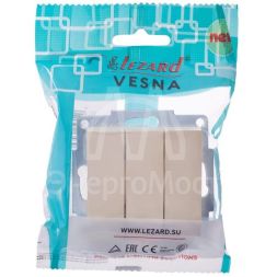 Механизм выключателя3-кл. СП VESNA кремов. LEZARD 742-0388-109