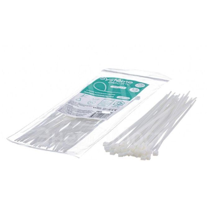 Стяжка кабельная 370х4.8 бел. (уп.100шт) SE IMT37048W