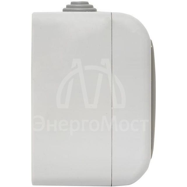 Розетка 2-м ОП Мурманск 16А IP54 с заземл. защ. шторки с крышкой сер. EKF EFR16-129-30-54