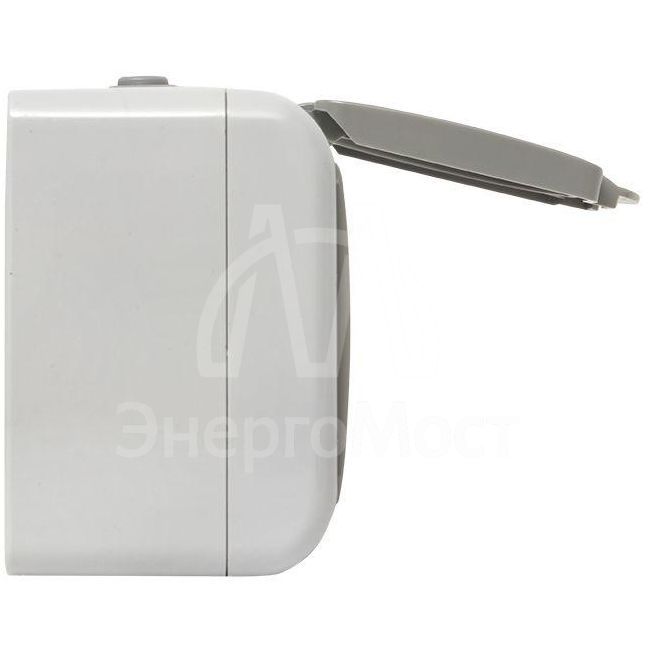 Розетка 2-м ОП Мурманск 16А IP54 с заземл. защ. шторки с крышкой сер. EKF EFR16-129-30-54