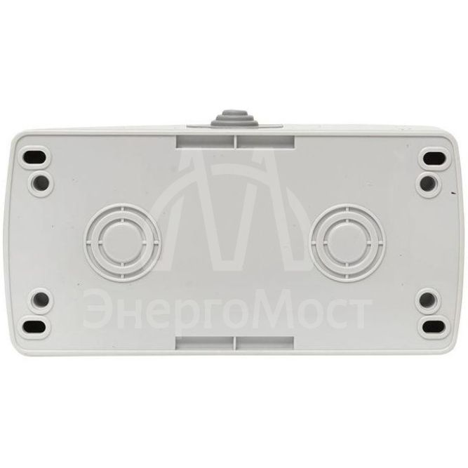 Розетка 2-м ОП Мурманск 16А IP54 с заземл. защ. шторки с крышкой сер. EKF EFR16-129-30-54