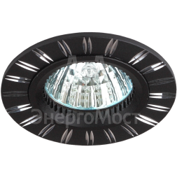 Светильник KL33 AL/BK/1 штампованный поворотный MR16 12В 50Вт сатин никель Эра Б0049557