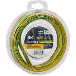 Трубка термоусадочная ТТУ нг-LS 10/5 желт./зел. (уп.2м) IEK UDR12-010-005-002-K52-T